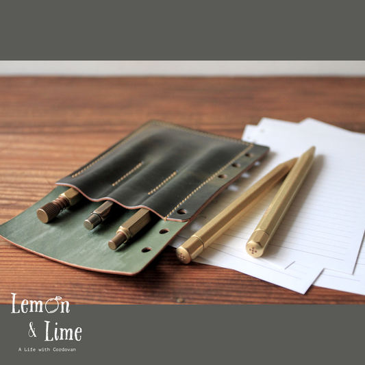 Shell Pen Holder for Shell Organizer (Personal)【Horween】シェルコードバンのペンホルダー・システム手帳用 (バイブルサイズ)