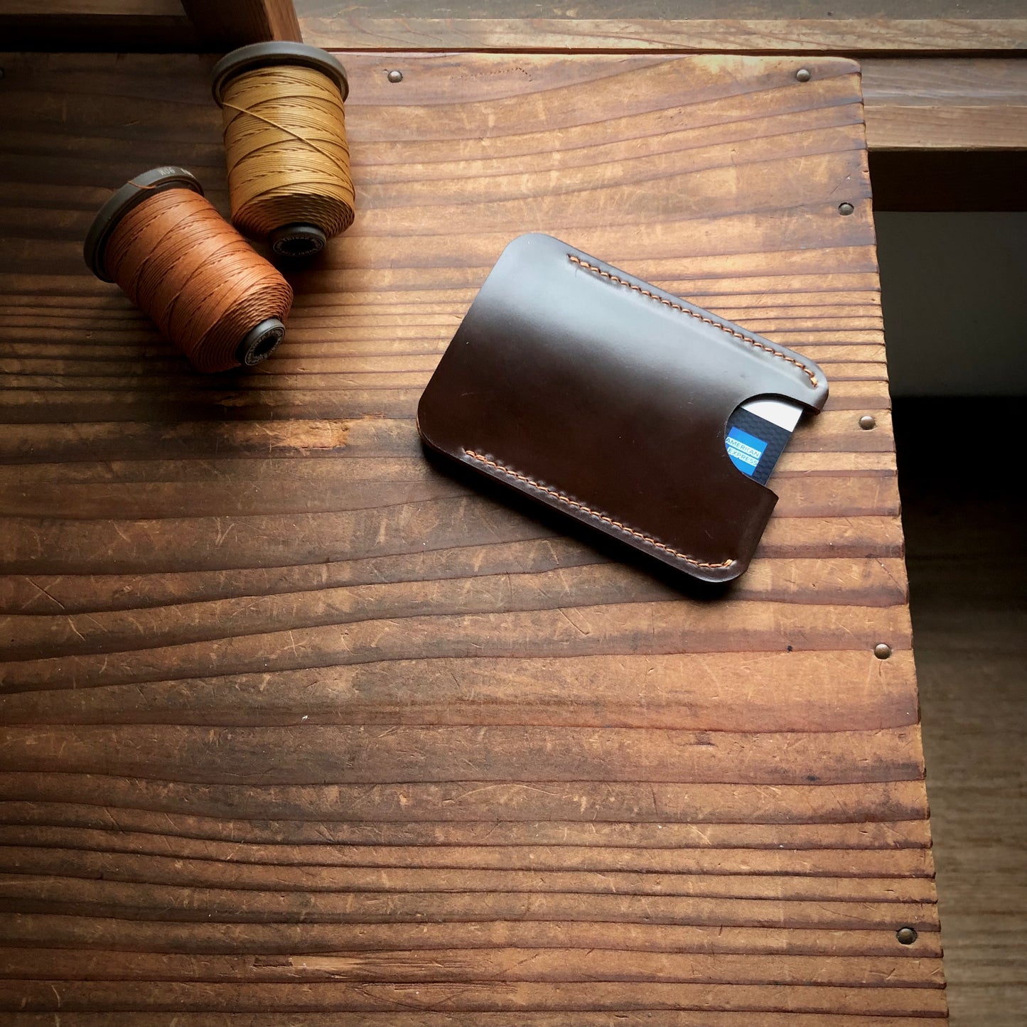 Shell Wallet / Vertical / Single (1-pocket)【Horween】シェルコードバンの縦型のカードホルダー (1ポケット)