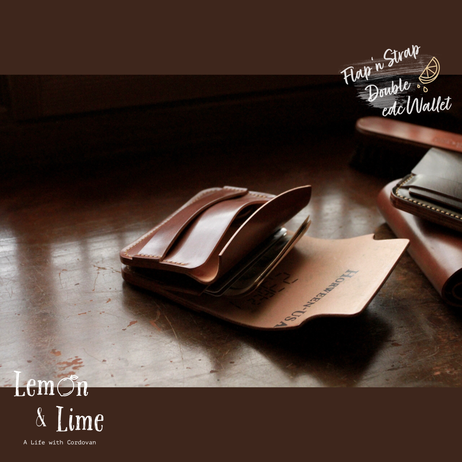 Horweenシェルコードバンの財布 Flap and Strap, Double Horweenシェルコードバンの財布 Flap and Strap, Double