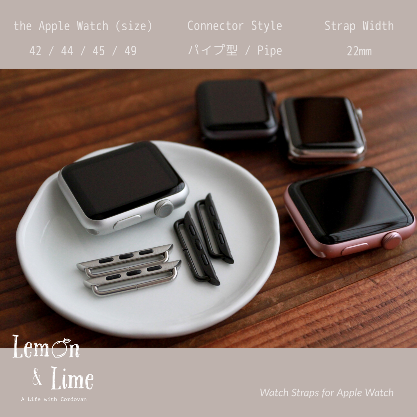 Shell Watch Strap for Apple Watch (2-piece)【Horween】シェルコードバンのApple Watch用ベルト(2ピース)