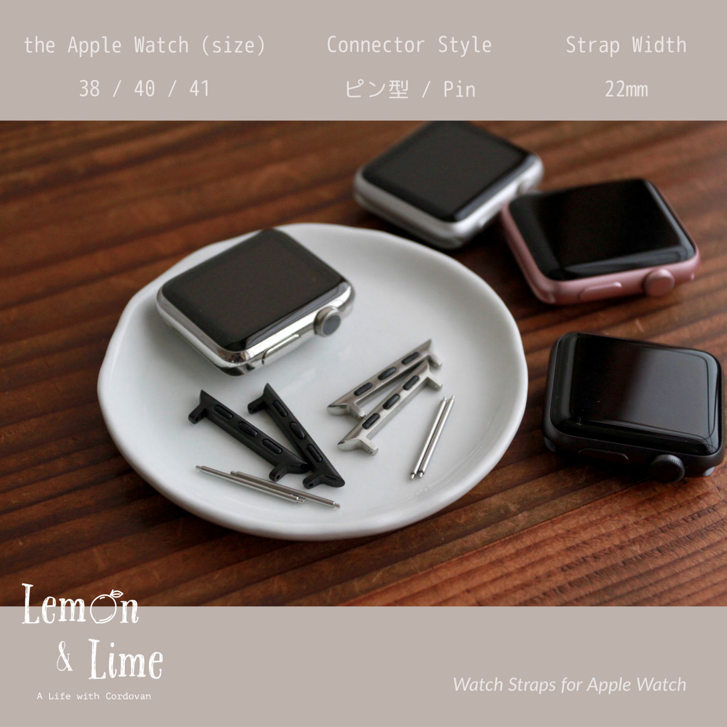 Shell Watch Strap for Apple Watch (2-piece)【Horween】シェルコードバンのApple Watch用ベルト(2ピース)